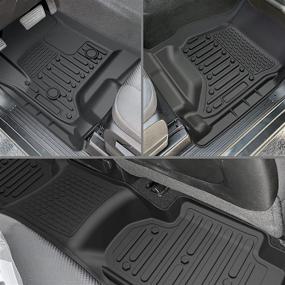 img 3 attached to 🏞️ Medesasi Floor Mat Liner for Silverado/Sierra 1500 2014-2018, 2500 HD 2015-2019, 3500 HD 2015-2018 & Silverado 1500 Legacy/Sierra 1500 Limited 2019 - Double Cab, TPE Rubber