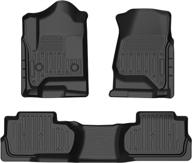 🏞️ medesasi floor mat liner for silverado/sierra 1500 2014-2018, 2500 hd 2015-2019, 3500 hd 2015-2018 & silverado 1500 legacy/sierra 1500 limited 2019 - double cab, tpe rubber logo