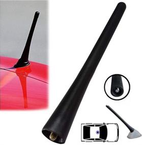 img 2 attached to 📻 7-Inch Universal AM FM Car Antenna Mini Short Stubby Black Aerial Mast for Radio