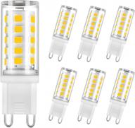 набор из 6 светодиодных ламп sumvibe g9, нерегулируемый белый дневной свет 6000k, энергосберегающая замена 4 вт для галогенных ламп g9 40 вт логотип