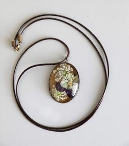 img 1 attached to 🌼 Dazzling Resin Pendant Necklace with Handmade Dry Pressed Real Flower: Daisy, Pansy, Chrysanthemum, Forget Me Not - Exquisite Jewelryland Find