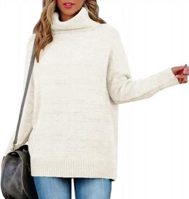 img 2 attached to Women'S Oversized Cowl Neck Knit Sweater Turtleneck Long Sleeve Loose Fit Slouchy Casual Pullover Jumper