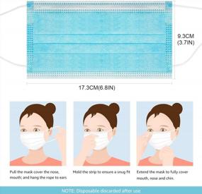 img 3 attached to COSYLAND 50Pcs Face Mask Disposable 3 Ply Safety Facial Mask With Elastic Earloop Mouth Nose Cover Soft Skin Layer