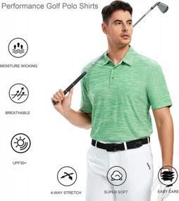 img 1 attached to Men'S Quick-Dry Moisture Wicking Golf Polo Shirt By Alex Vando - Short Sleeve Casual Shirt For Men