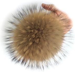 img 4 attached to Furry Fashion: Elevate Your Style With Fosrion 6.3" Diameter Raccoon Fur Pom Ball For Shoes, Boots, Hats, And Handbag Charms!