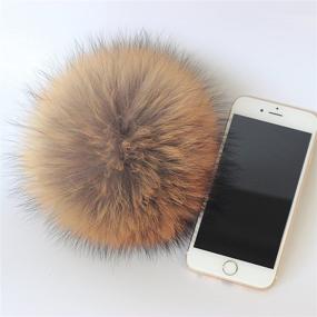 img 3 attached to Furry Fashion: Elevate Your Style With Fosrion 6.3" Diameter Raccoon Fur Pom Ball For Shoes, Boots, Hats, And Handbag Charms!