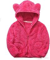 ichunhua baby girls bear ears shape 🐻 fleece jacket: cute and cozy outwear for cold days logo
