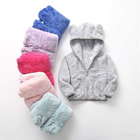 img 2 attached to iChunhua Baby Girls Bear Ears Shape 🐻 Fleece Jacket: Cute and Cozy Outwear for Cold Days