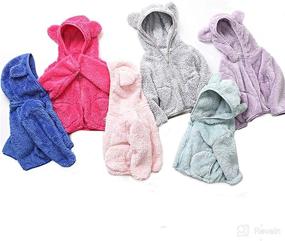 img 3 attached to iChunhua Baby Girls Bear Ears Shape 🐻 Fleece Jacket: Cute and Cozy Outwear for Cold Days