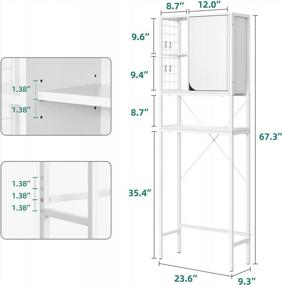 img 3 attached to Увеличьте пространство в ванной комнате с 4-ярусным шкафом для хранения над унитазом YITAHOME - белый