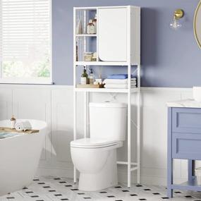 img 4 attached to Увеличьте пространство в ванной комнате с 4-ярусным шкафом для хранения над унитазом YITAHOME - белый