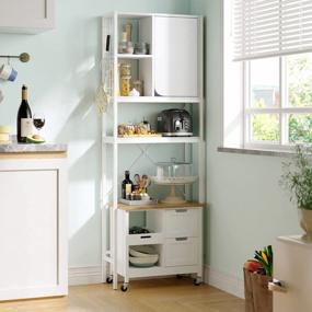 img 1 attached to Maximize Your Bathroom Space With YITAHOME'S 4-Tier Over The Toilet Storage Cabinet - White