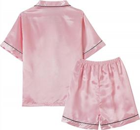 img 3 attached to Comfortable And Stylish Silk Pajama Sets For Big Kids - Perfect For Summer Sleepwear
