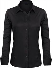 img 4 attached to J.Ver Women'S Wrinkle-Free Solid Long Sleeve Button Down Work Blouse Dress Shirt