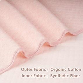 img 3 attached to Organic Cotton Baby Blanket Warm, Breathable And Super Soft Quilted Toddler Blanket For Boys And Girls - Thermal Crib Blanket Thick And Light Weight 39X39 Inches Large - Pink