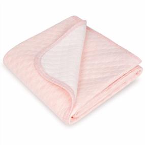 img 4 attached to Organic Cotton Baby Blanket Warm, Breathable And Super Soft Quilted Toddler Blanket For Boys And Girls - Thermal Crib Blanket Thick And Light Weight 39X39 Inches Large - Pink