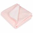 organic cotton baby blanket warm, breathable and super soft quilted toddler blanket for boys and girls - thermal crib blanket thick and light weight 39x39 inches large - pink logo