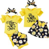 комбинезон sister matching sunflower romper and shorts — очаровательные летние наряды для маленьких и больших девочек логотип
