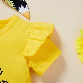 img 1 attached to Sister Matching Sunflower Romper And Shorts Set - Adorable Summer Outfits For Little And Big Girls