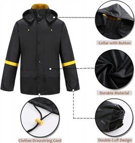img 3 attached to Stay Dry In Style With Ourcan Men'S Waterproof Hooded Rain Gear For Fishing And More