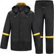 stay dry in style with ourcan men's waterproof hooded rain gear for fishing and more logo