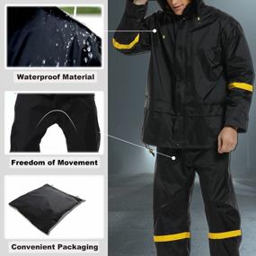 img 1 attached to Stay Dry In Style With Ourcan Men'S Waterproof Hooded Rain Gear For Fishing And More
