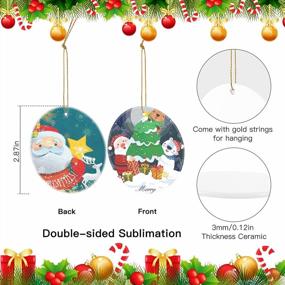 img 3 attached to 10Pcs DIY Christmas Tree Decor Sublimation Blanks Pendants Personalized Ceramic 2022 Ornaments Discs Supplies