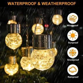 img 1 attached to 12-Pack Outdoor Solar Hanging Lights - Waterproof Globe Lighting With Cracked Glass Balls And Handle For Garden, Yard, Patio, Tree, And Holiday Decorations - Warm White LED Powered By MAXvolador