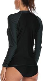 img 2 attached to 👙 Stunning Haimao Long Sleeve Rashguard Swimwear in Navy Blue - Perfect Women's Clothing for Swimsuits & Cover Ups