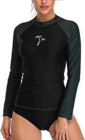 img 4 attached to 👙 Stunning Haimao Long Sleeve Rashguard Swimwear in Navy Blue - Perfect Women's Clothing for Swimsuits & Cover Ups