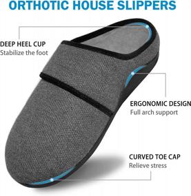 img 2 attached to V.Step Orthotic Slippers With Arch Support & Adjustable Strap - Relief For Plantar Fasciitis, Flat Foot Pain In Men & Women
