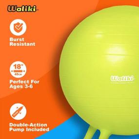 img 3 attached to WALIKI Toys Balance Ball Chair With Stability Legs, Inflatable Children'S Chair For School Seating (Pump Included, 18"/45CM, Green)