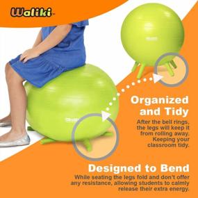 img 1 attached to WALIKI Toys Balance Ball Chair с устойчивыми ножками, надувной детский стул для школьных сидений (насос в комплекте, 18 "/ 45 см, зеленый)