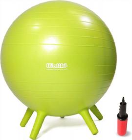 img 4 attached to WALIKI Toys Balance Ball Chair с устойчивыми ножками, надувной детский стул для школьных сидений (насос в комплекте, 18 "/ 45 см, зеленый)
