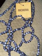 img 1 attached to 💎 Stylish Richera Square Marble Glass Beads Necklace: Multi-Colored Metal Rings & Two Strand Long Chain for Women and Girls Jewelry review by Durward Carlson