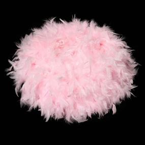 img 1 attached to 🎀 Waneway Pink Feather Lamp Shade: Perfect Ceiling Pendant, Table, or Floor Lamp Decoration – 11.8 inches Diameter for Living Room, Bedroom, Wedding, or Party Ambiance
