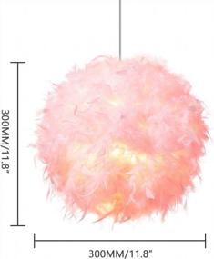 img 3 attached to 🎀 Waneway Pink Feather Lamp Shade: Perfect Ceiling Pendant, Table, or Floor Lamp Decoration – 11.8 inches Diameter for Living Room, Bedroom, Wedding, or Party Ambiance