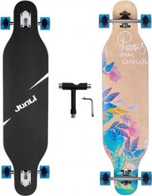 img 4 attached to Experience Ultimate Freeride Thrills With Junli 41 Inch Longboard Skateboard - Perfect For Cruising, Carving, Free-Style And Downhill