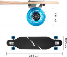 img 1 attached to Experience Ultimate Freeride Thrills With Junli 41 Inch Longboard Skateboard - Perfect For Cruising, Carving, Free-Style And Downhill