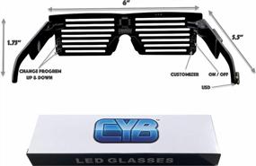 img 3 attached to Create Your Own Light Show: CYB Customizable LED Glasses With USB For Raves, Parties & More!