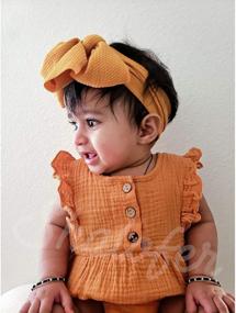 img 2 attached to Cute And Comfortable: Shalofer Baby Girl Cotton Linen Jumpsuits With Ruffles And Headband