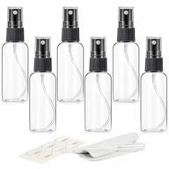 pack of 6 zejia 1oz small spray bottles with fine mist for essential oils, perfumes, and travel- comes with droppers, stickers and tissues. logo