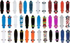 img 2 attached to Stylish 22-Inch Shortboard Skateboard For Beginners And Pros - Interchangeable Wheels For Kids And Adults