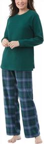 img 4 attached to Women'S Winter Plaid Pajama Set - Flannel And Thermal Top PJs By PajamaGram