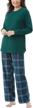 women's winter plaid pajama set - flannel and thermal top pjs by pajamagram logo
