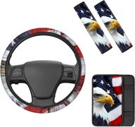 enhance your car's patriotism with the forchrinse american flag bold eagle print car accessory set логотип