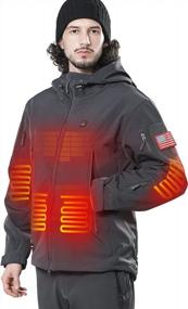 img 4 attached to DEWBU Heated Jacket With 12V Battery Pack Winter Outdoor Soft Shell Electric Heating Coat
