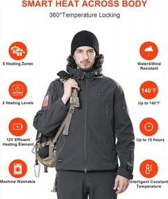 img 2 attached to DEWBU Heated Jacket With 12V Battery Pack Winter Outdoor Soft Shell Electric Heating Coat