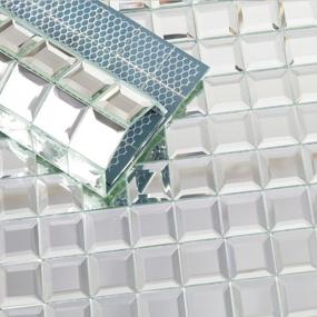 img 4 attached to Soulscrafts Beveled Crystal Mirror Glass Mosaic Tile Seamless Crystal Diamond Mosaic Tile 12X12 Inch For Kitchen Backsplash Bathroom (Silver, 5 Sheets)
