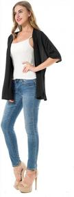 img 2 attached to Women'S 3/4 Sleeve Chiffon Blouse Kimono Cardigan Breathable Thin Loose Casual